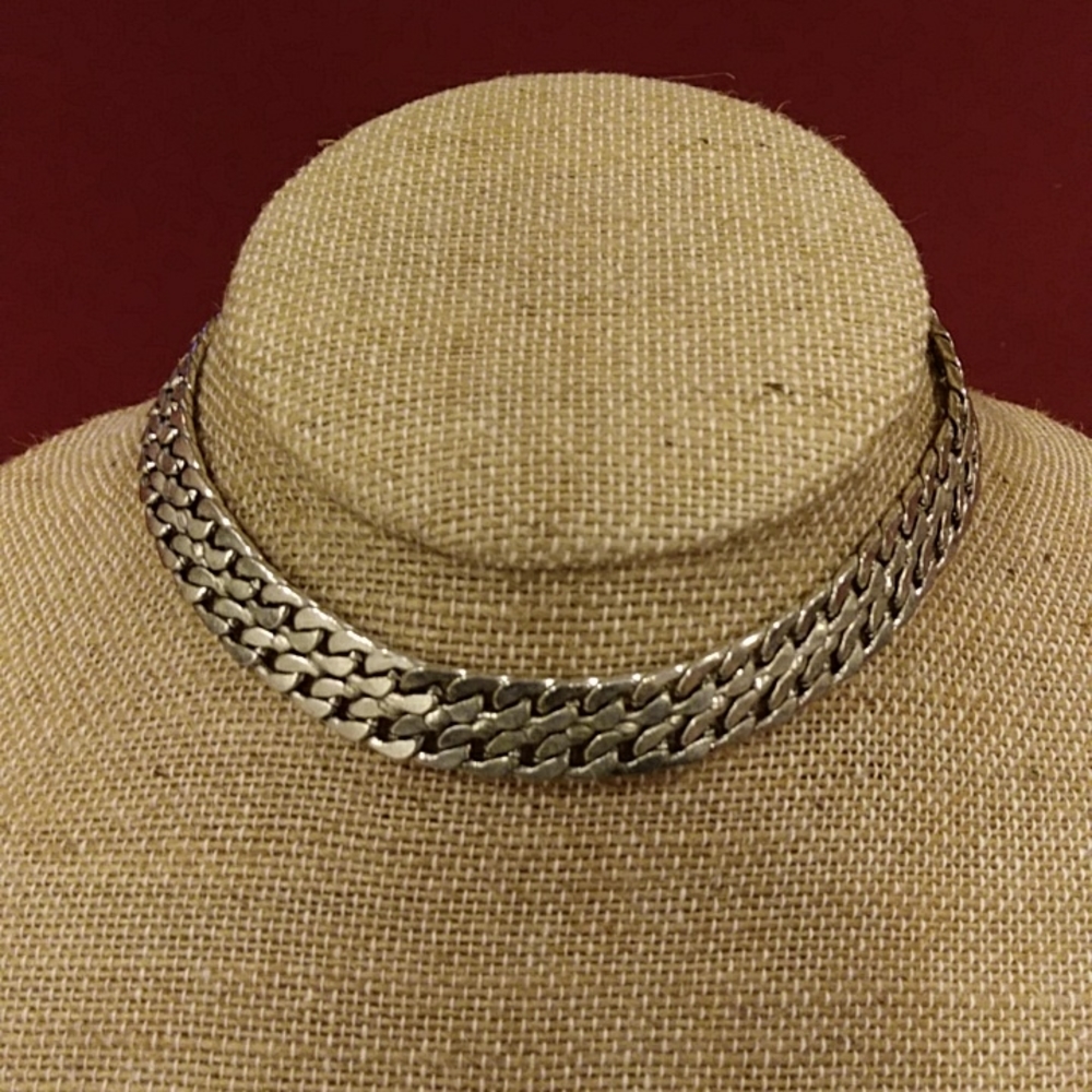 4 for $20 Fashion Jewelry Silver Colored Double Link Choker Necklace